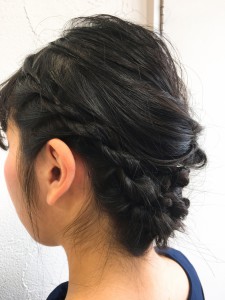 ヘアアレンジロープ編み